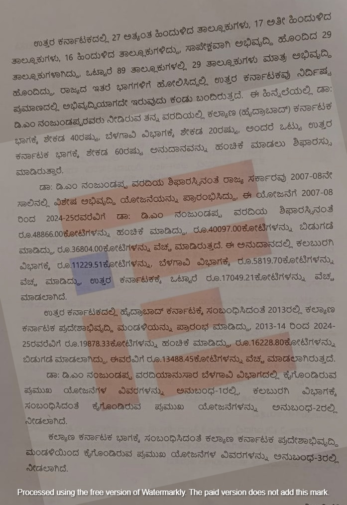 north karnataka development