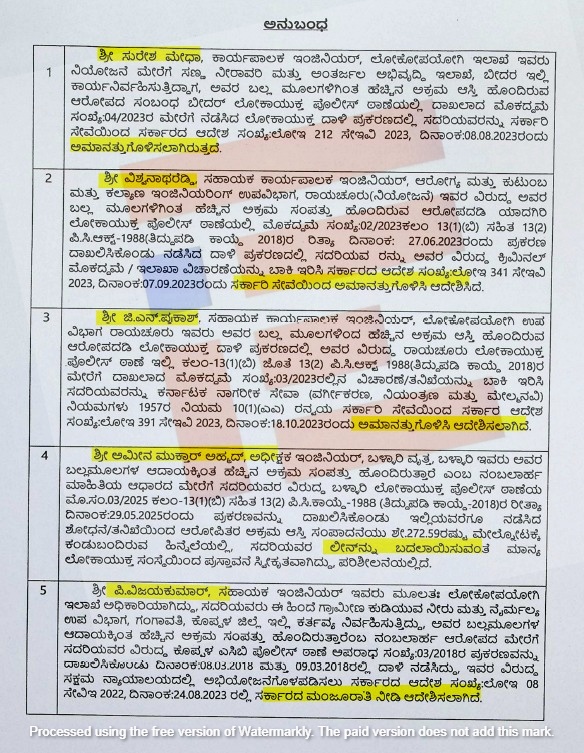 karnataka lokayukta raids
